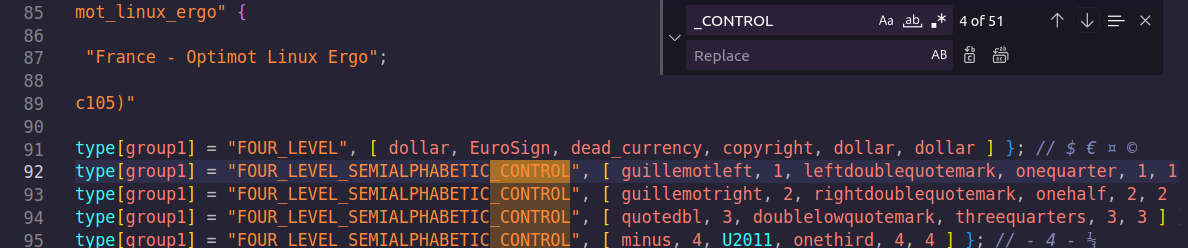 Suppression de CONTROL
